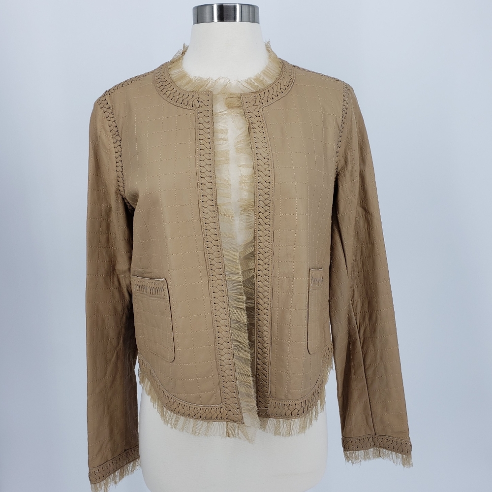 Eccoci Camel Leather Jacket